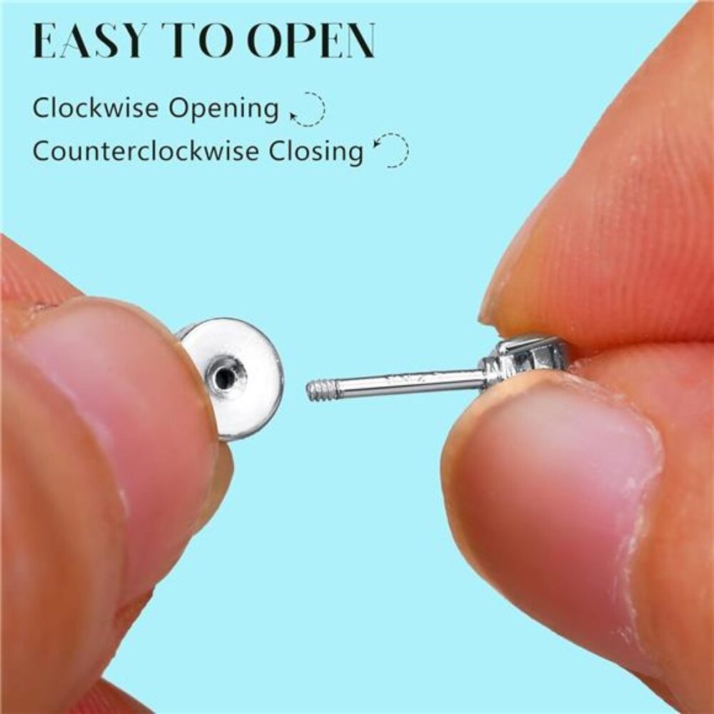 Flat Back Stud Earrings For Men, Hypoallergenic 1… - image 5